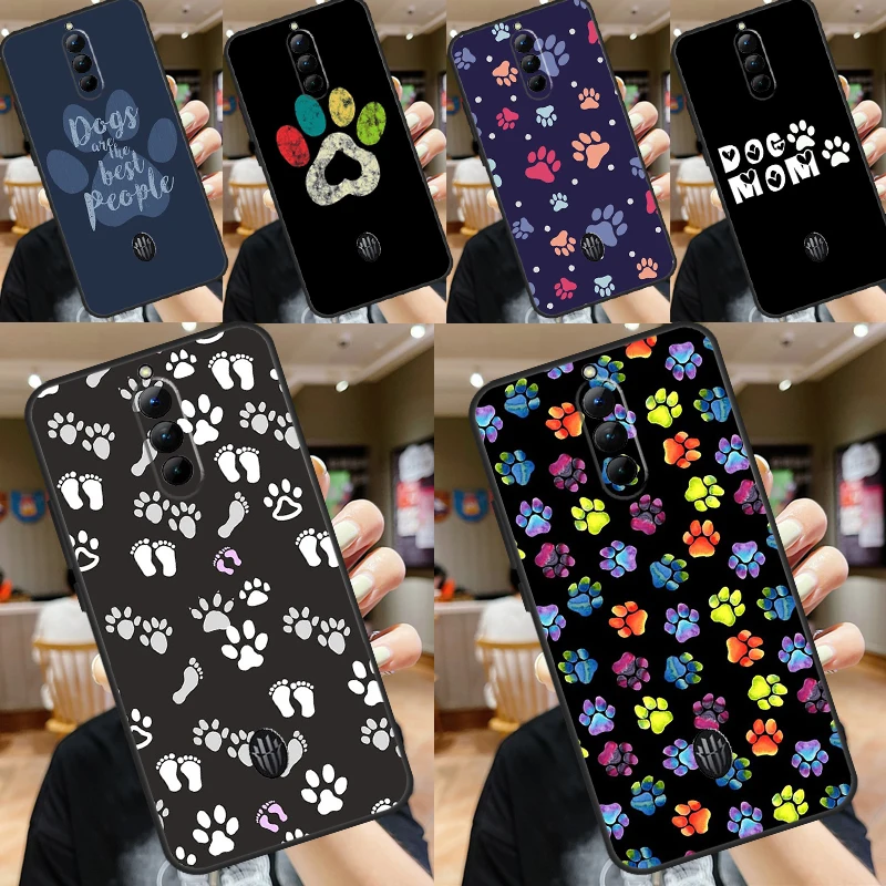 Dog foot print Paw Colorful Pattern Case For ZTE Nubia Red Magic 8S 8 9 Pro Plus RedMagic 6 6S Pro 7 7S Pro 6R 5S 5G Soft Cover