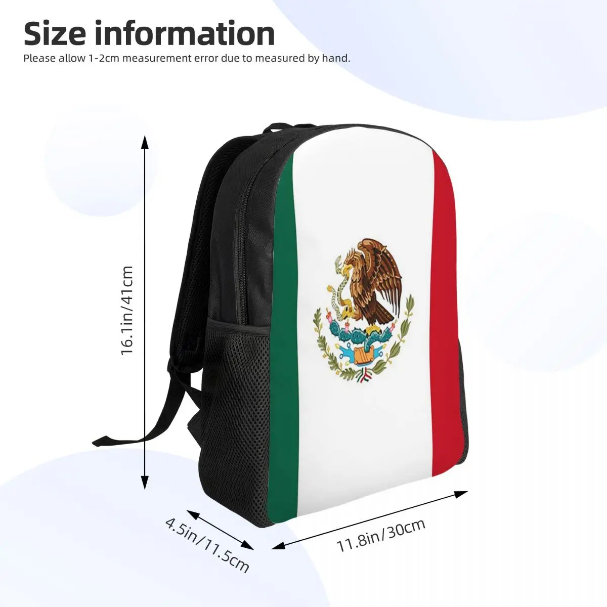 علم المكسيك، العلم المكسيكي حقيبة ظهر الطالب حقيبة مدرسية المشي لمسافات طويلة السفر Daypack للبنين بنات موضة حقيبة الكتب حقائب الكتف