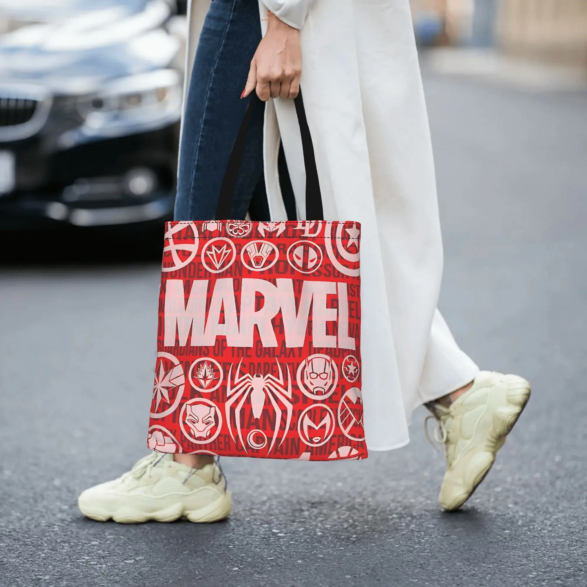 

Bags for woman 2026 Daily commute Large Capacity MARVEL UNIVERSE Marvel Canvas Tote Bag Foldable Chic Pattern Gifts