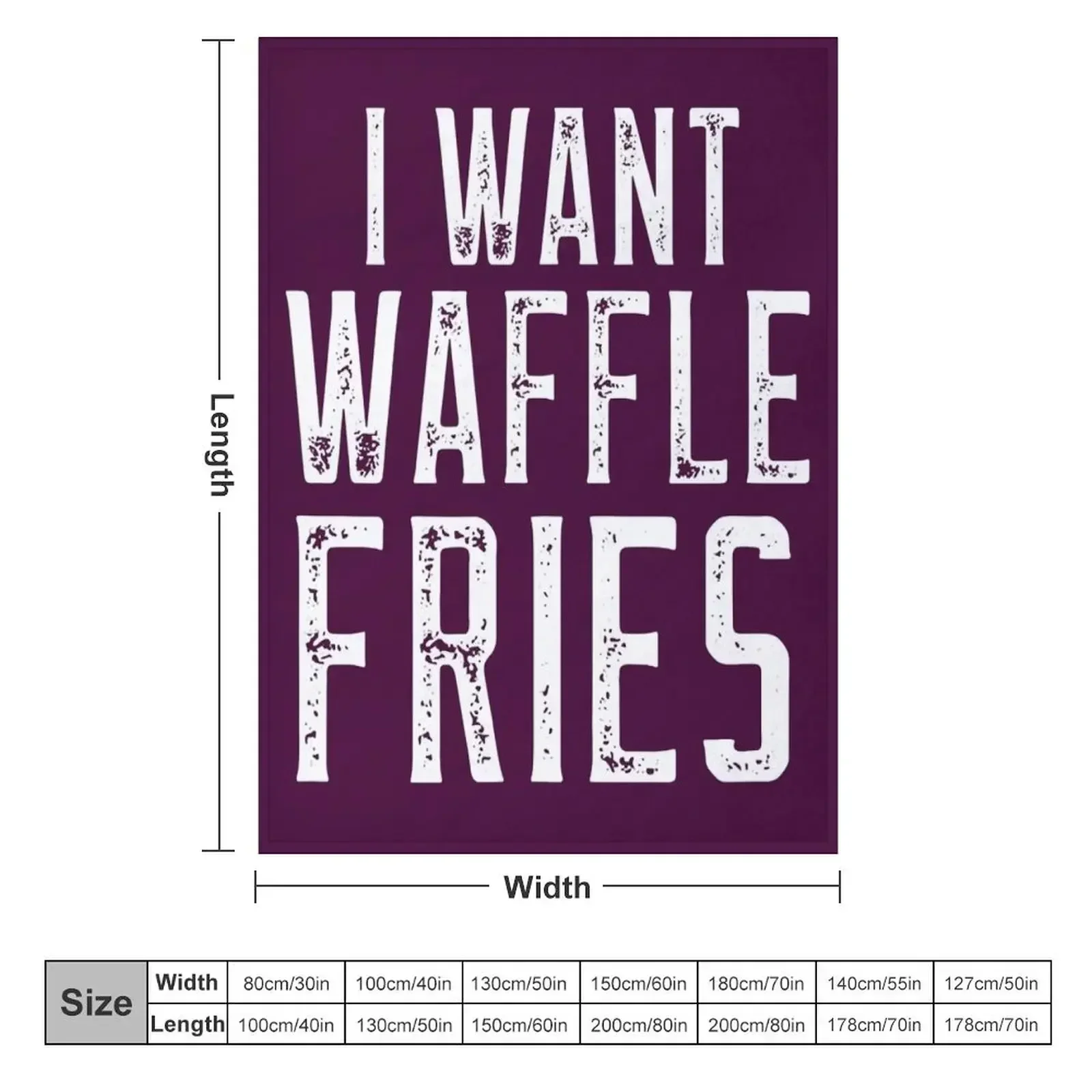 I Want Waffle Fries Throw Blanket Giant Sofa Decorative Sofas Blankets