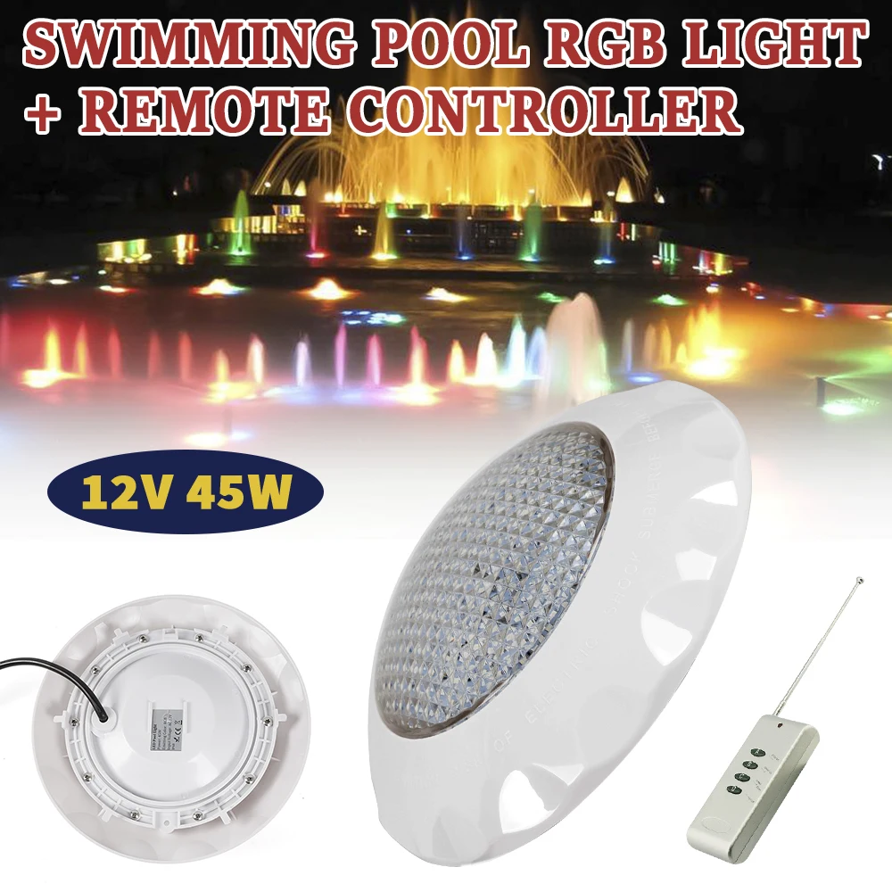 LED Pool Lighting 45W AC 12V RGB LED Pool Lighting Underwater LED Pool Installation Swimming Pool Spa Pool Headlight