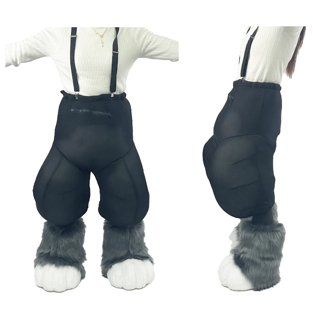 Traje de fieltro con relleno de piernas, disfraz peludo, base interior de cuerpo completo, tela para disfraz de Cosplay, forro peludo para piernas