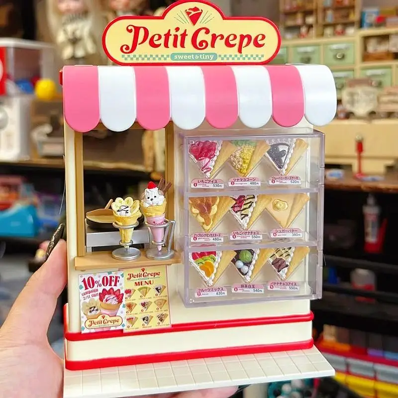 

Коллекционный набор миниатюрных фигурок Re-Ment Original Petit Crepe в форме собаки, имитирующих десерт, для сцены уличного кафе, милый настольный декор