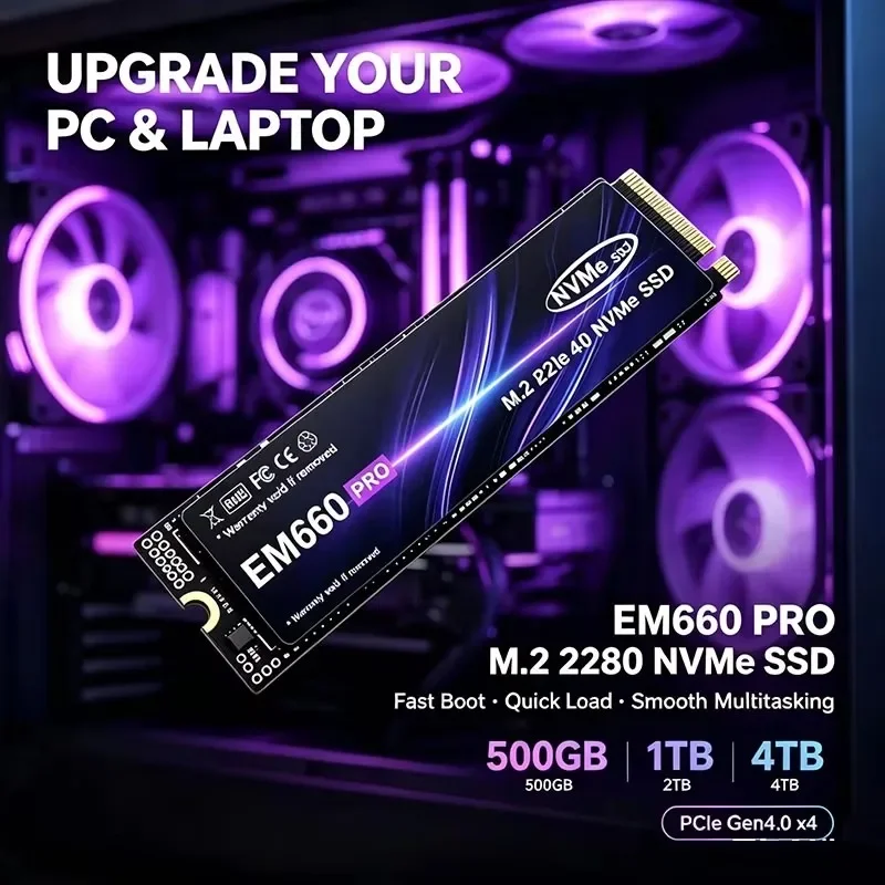 Original EM660 500GB 1TB 2TB 4TB M.2 PCIe 4.0 NVMe Transfer Speed Stable Internal Solid State Drive For Gaming Laptop PC