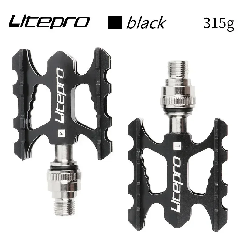 Litepro Ultralight Quick Release Bicycle Pedal Aluminum Alloy Folding Bike Non-slip Footrest For Brompton Fnhon Bicycle Pedal