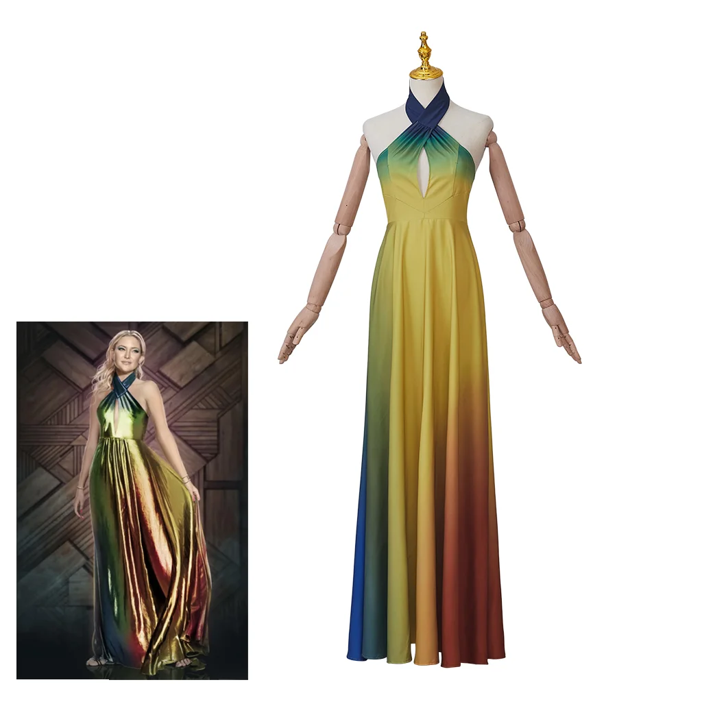 Movie Knives Out Cosplay Kate Hudson Cosplay Women Sexy Dress Rainbow Dress Color Changing Dress Halloween Carnival Party