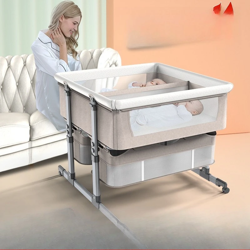 Twin Babies Multifunctional Twin Newborn Splicing Crib Maternal and Infant Products Seat Crib Strap Stroller
