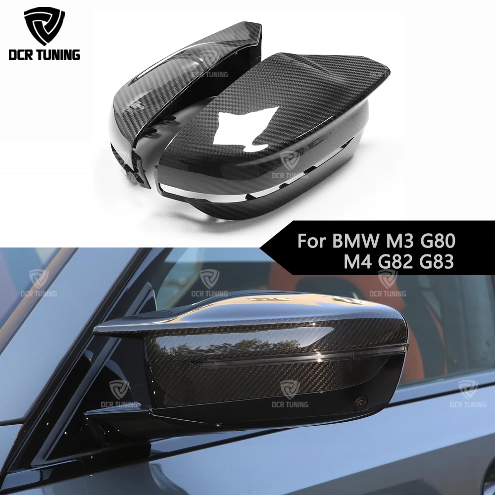 

New M2 M3 M4 Dry Carbon Fiber Side Door Mirror Cover For BMW 2021 M2 G87 M3 G80 M4 G82 G83 Replacement RearView Mirror LHD RHD