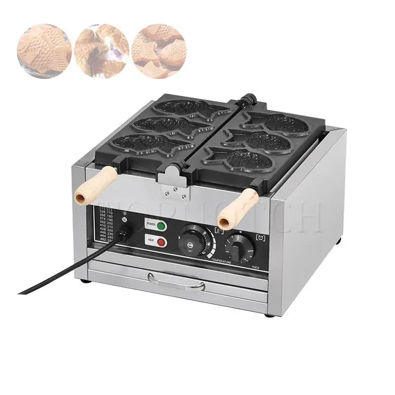 Fish Shape Waffle Baker Taiyaki Waffle Maker Taiyaki Popular 3 PCS/Plate Fish Bubble Waffle Maker Snack Machine