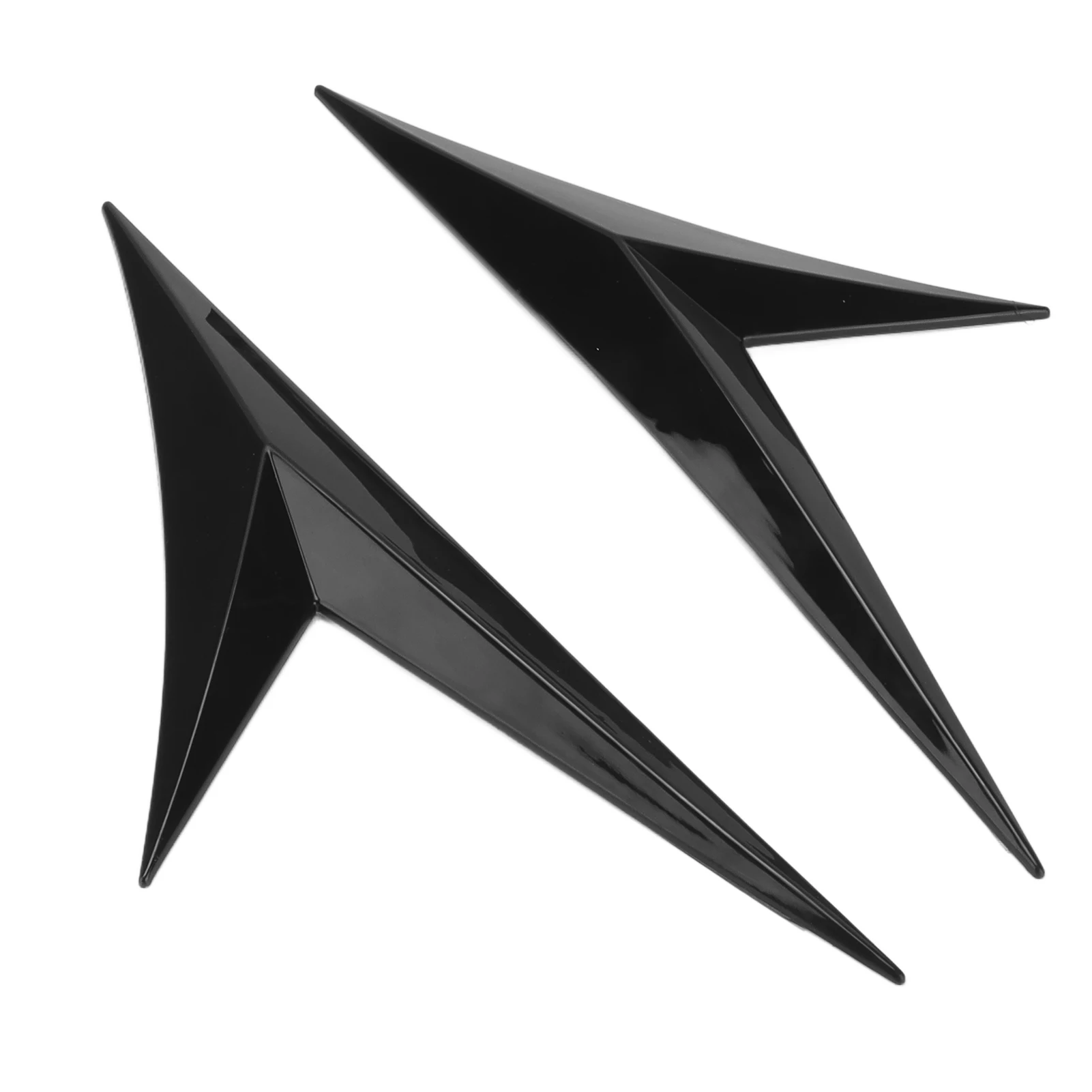 Pair Side Mudguard Air Vent Trim Sticker Gloss Black Rubber Universal Decoration Peel Paste