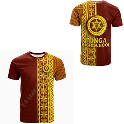 Tonga Polynesia Liahona High School Tribal Tattoos 3D Printed Men's/Women's Summer Casual Street Wear Short Sleeve T-shirt A2