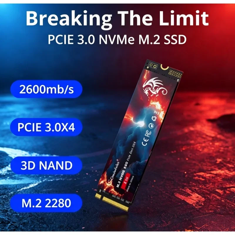 3d-nand-pcie30-x4-m2-2280-nvme-ssd、2600mb-sの高速データ転送速度、ノートパソコンやデスクトップpcのストレージアップグレード用内蔵ハードディスク。
