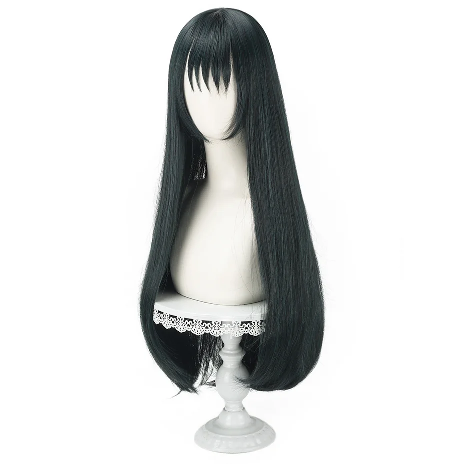 STAGE Sua Cosplay Wig Long Straight Dark Green Gradient Wigs Heat Resistant Hair HalloweenWigs Cosplay Long Straight Hair Party