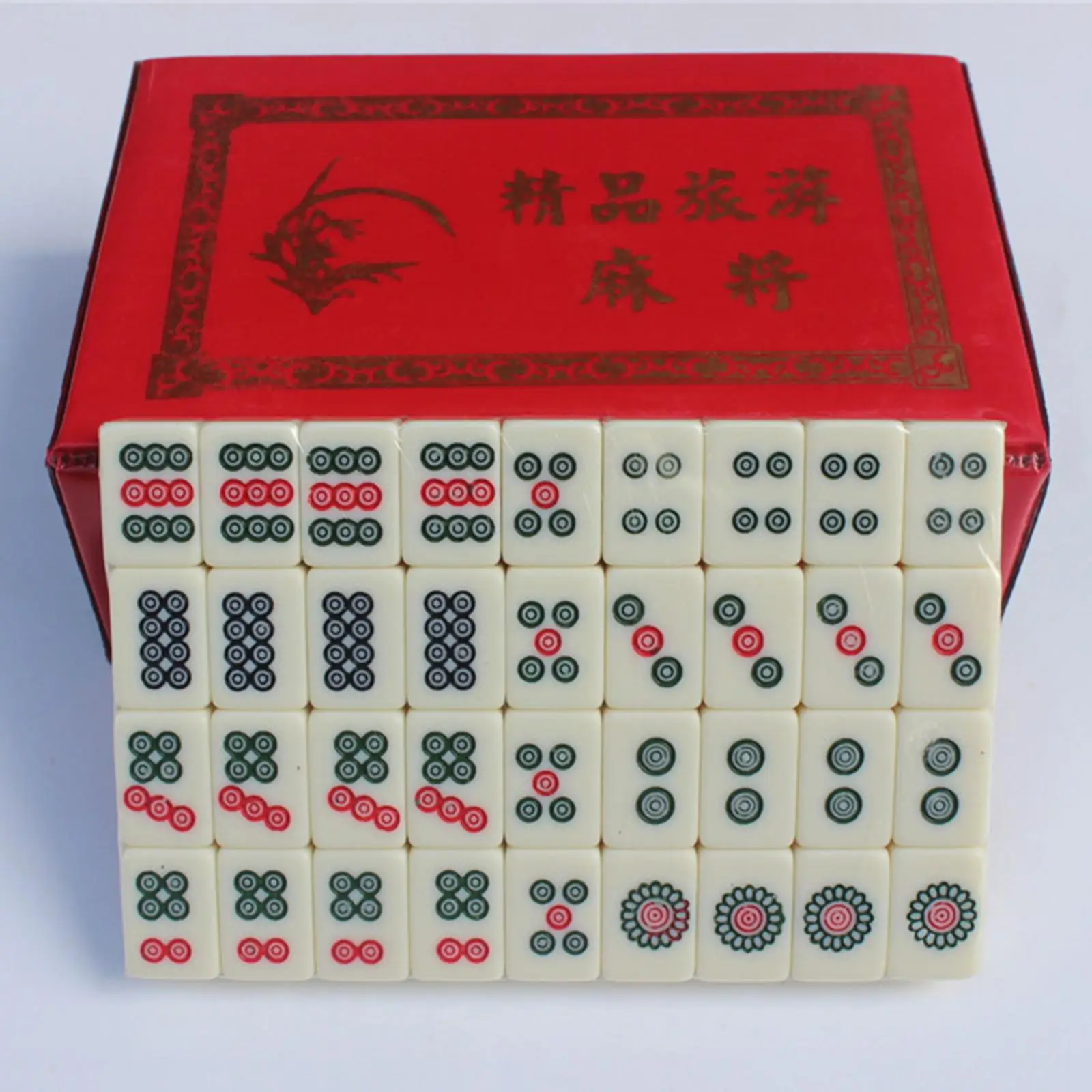 Set di giochi di Mahjong cinese squisitamente intagliato gioco da tavolo Majiang per i viaggi