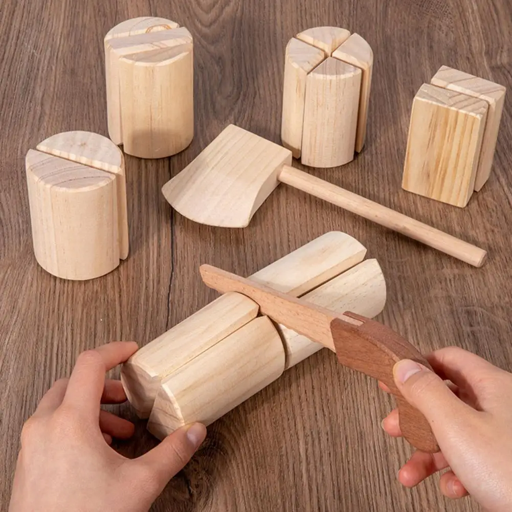 Popular Cutting Firewood Toy No Odor Fastener Tape Reusable Chopping Wood Game for Kindergarten