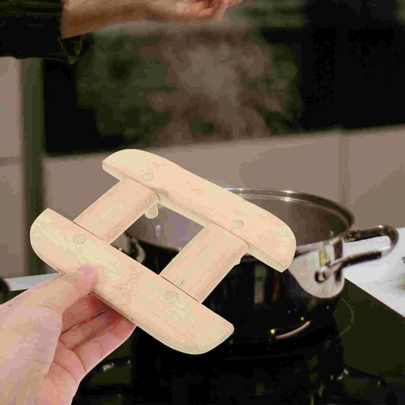 Steamed Vegetable Bamboo Grate Holder Wooden Steamer Steaming Rack Stock Pot Stand Mover Grout Egg Grills