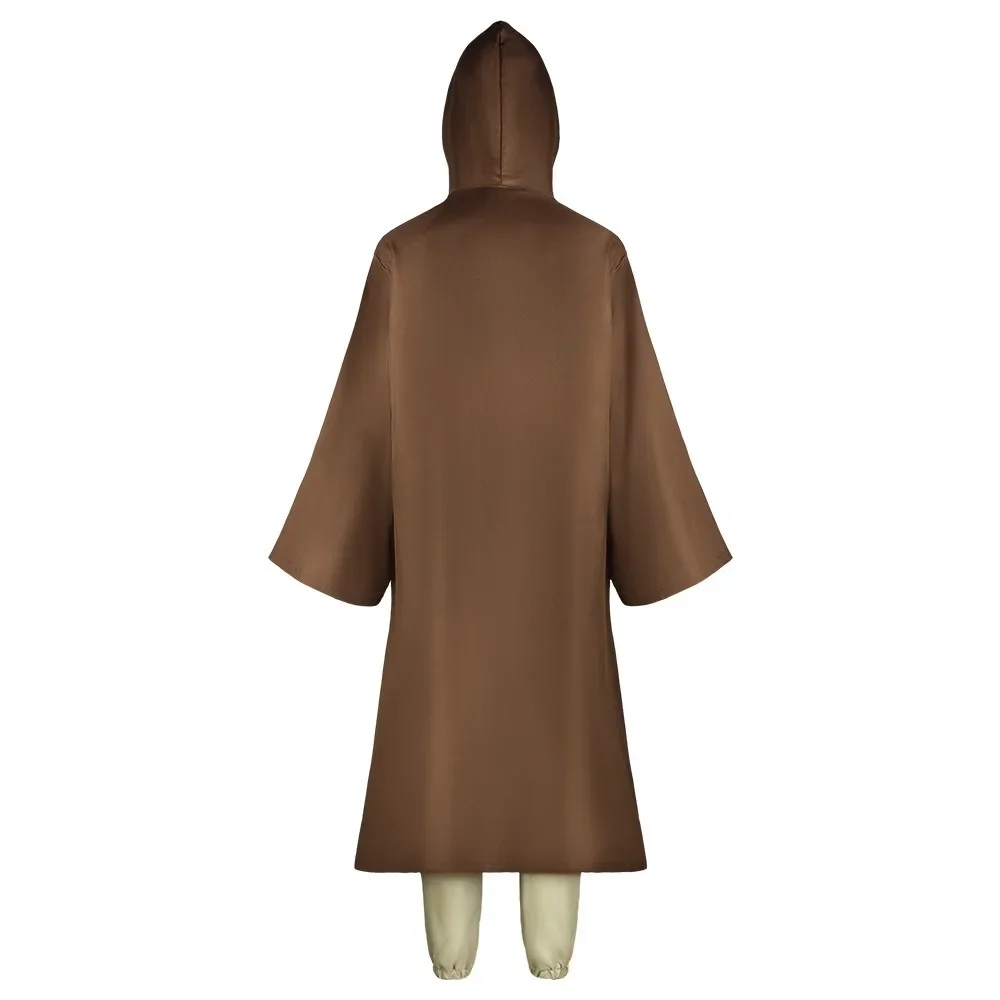 Obi Wan Kenobi Kostüm Jedi Ritter Tunika Kleidung Anzug Robe Umhang Mit Kapuze Uniform Komplettes Set Erwachsene Männer Halloween Cosplay Kleidung