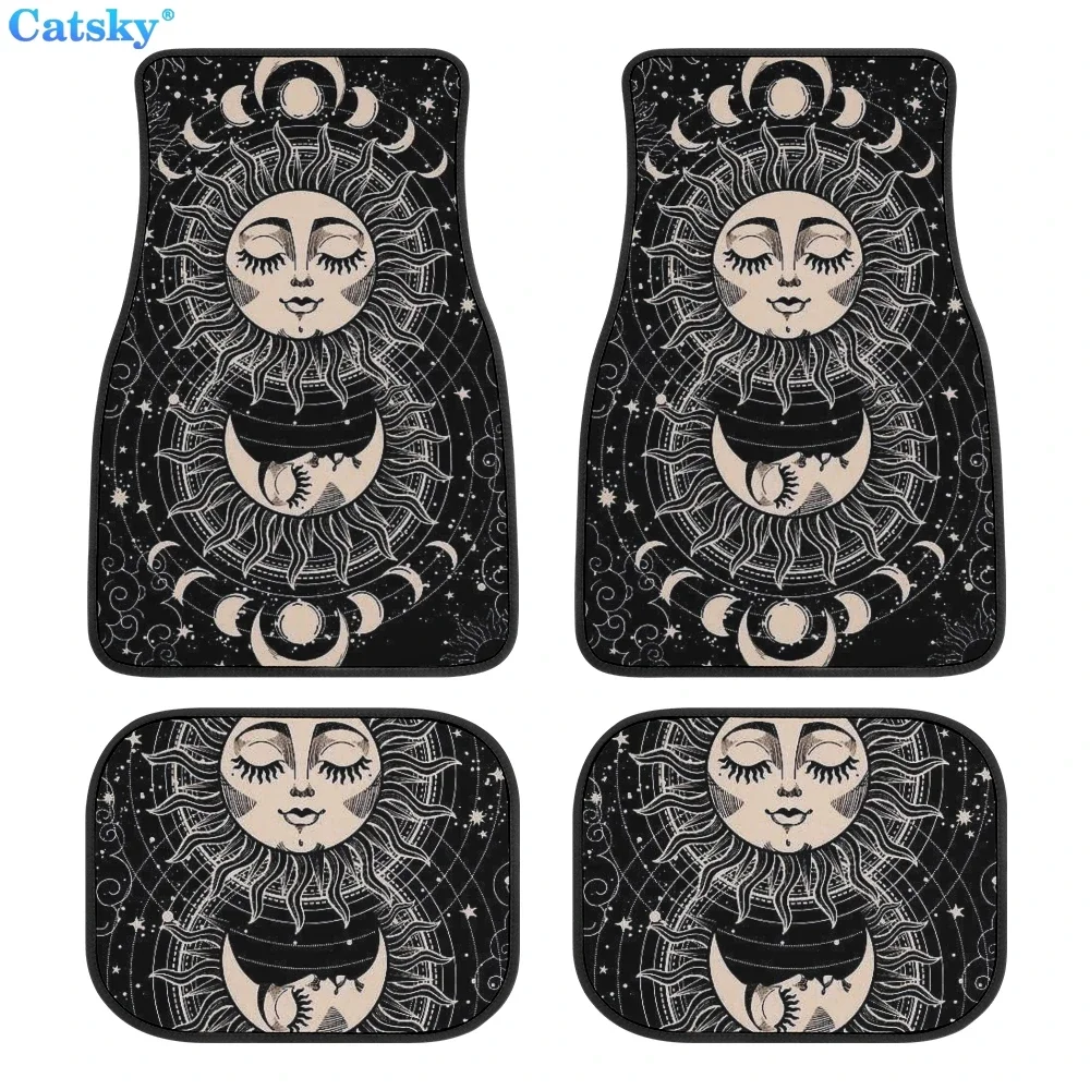 

witch mystical totem Car Floor Mat Interior Accessories Carpet Front and Rear Complete Set of 4 Pack Fits Most Car Floor Mats