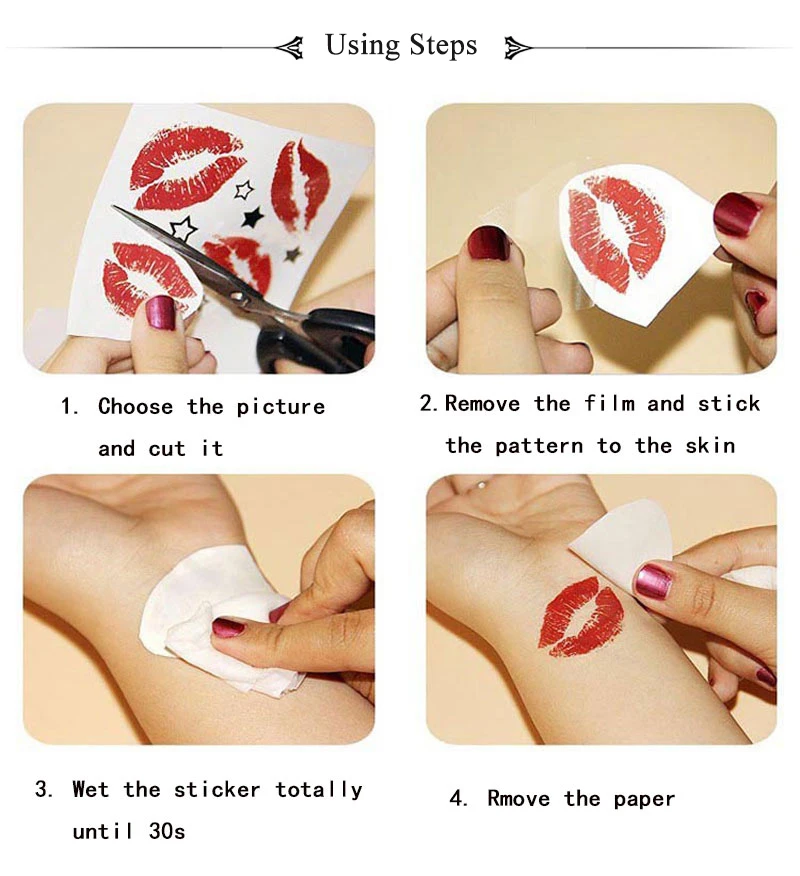 30 folhas de tatuagens temporárias de desenho animado fofo para mãos, adesivos de tatuagem à prova d'água, arco-íris, frutas, lua, tatuagem de dedo falso