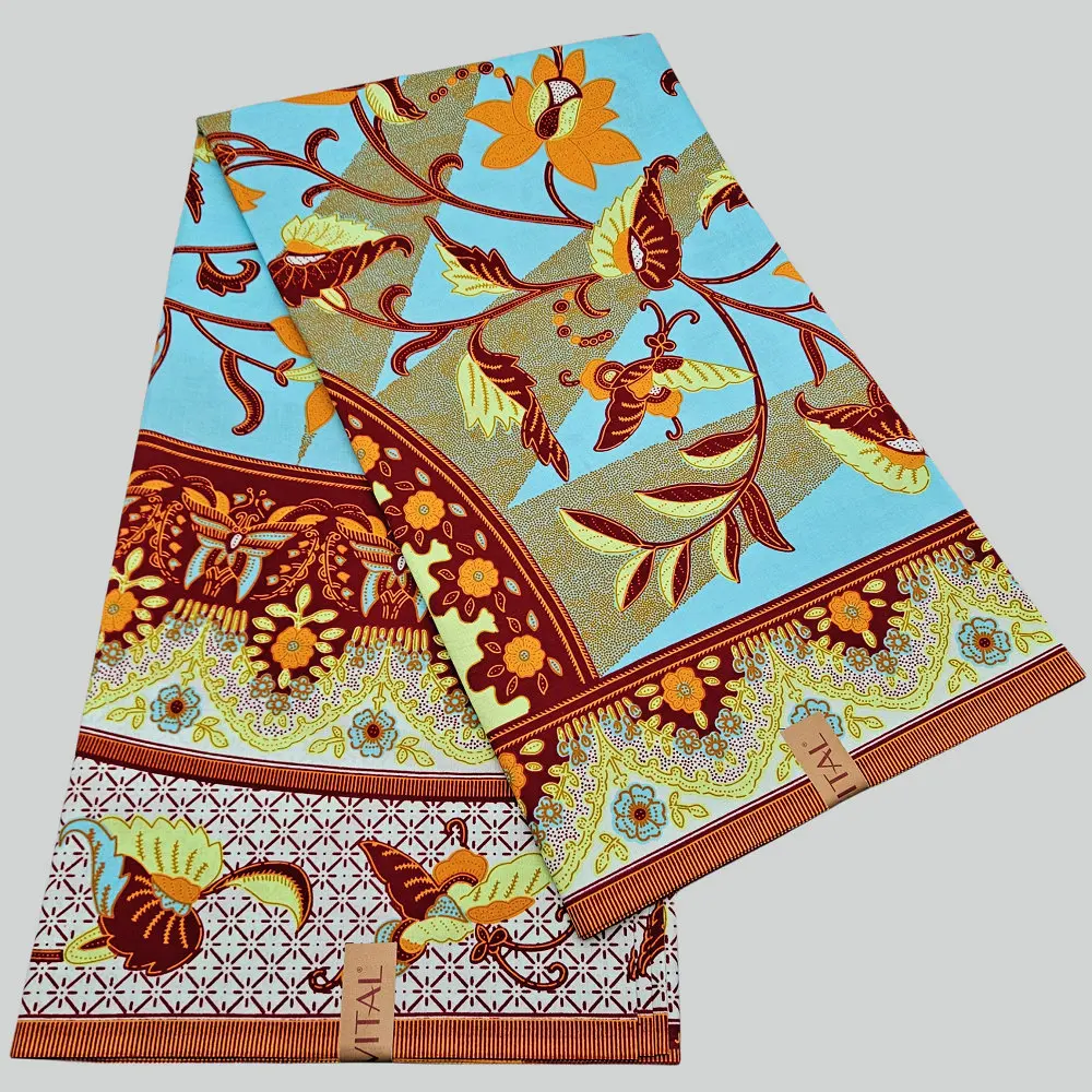 Super Java Wachsblock-bedruckter Stoff, 100% Baumwolle, muslimische Kleidung, Textilien, zur Herstellung von Kleidern, Tüchern, Tischdecken, Heimdekoration, 6 Yards – Detail 16