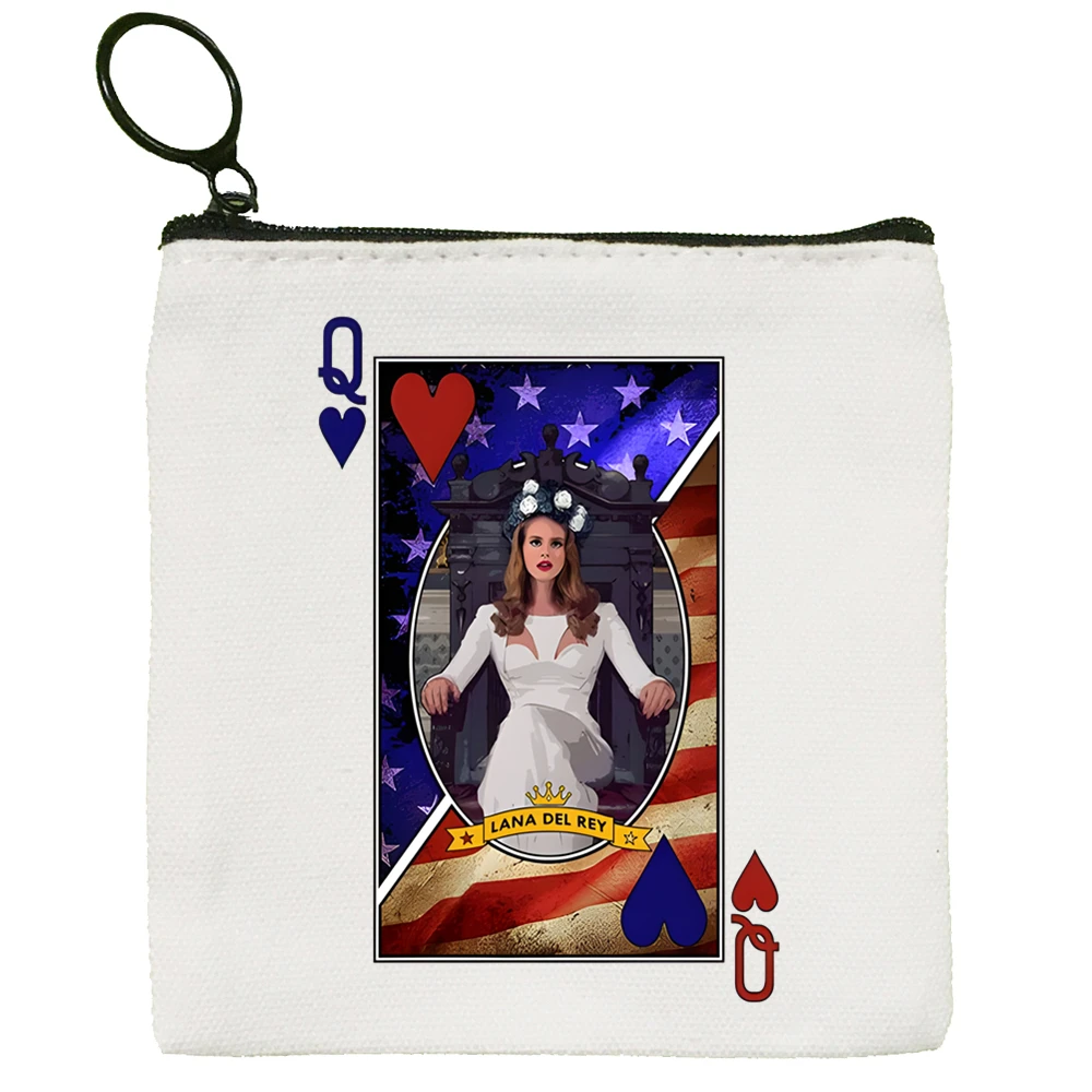 Lana Del Rey Ldr Canvas Card Coin Purse Female Cute Simple Coin Mini Zipper Bag