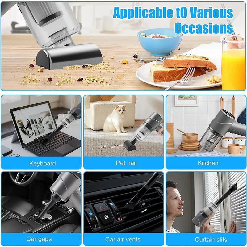 Handheld Vacuum Cordless 6000PA Powerful Car Vacuum Cleaner 120W Lightweight Mini Hand Held Vacuum,for Home,Pet Hair,CarN02R