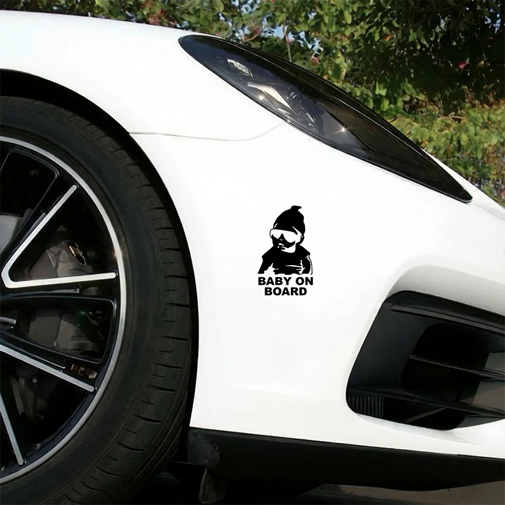 Creative BABY ON BOARD Rear Windshield Body Fuel Cap Rearview Mirror Vinyl Film Car Stickers Safe Driving Auto Warning PVC Decal view 5