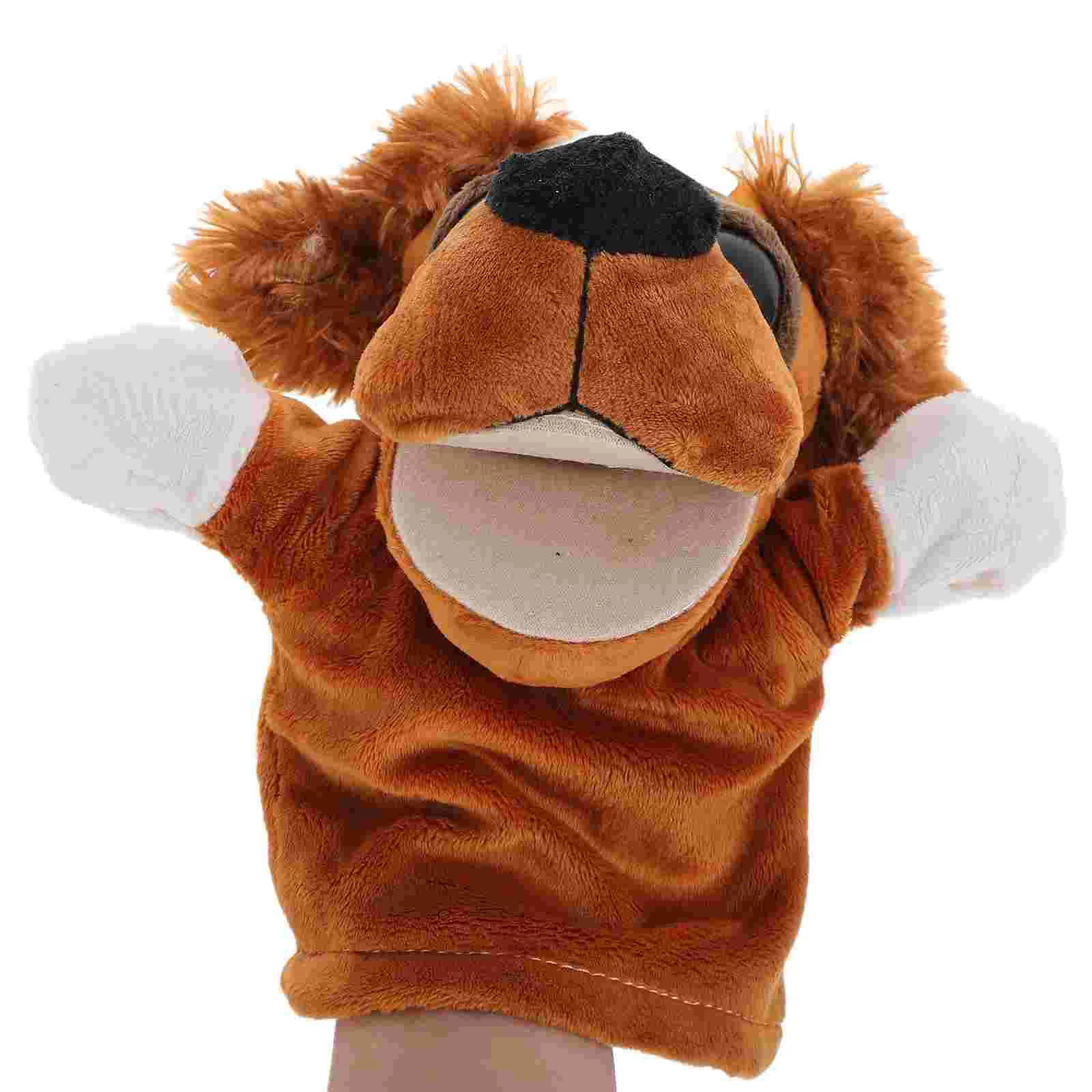 Baby Animal Hand Puppet Cartoon Role Play Toy Educational Plush Dolls Glove (Hairy Ears Dog) zwierząt pacynki ręczne