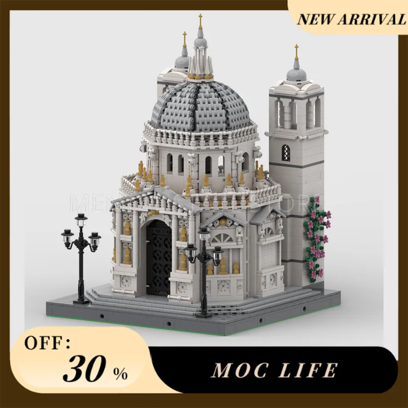 [4064 Buah] Set Blok Bangunan Kreatif Katedral Santa Maria MOC Kustom Mainan Edukasi STEM Kit Model Konstruksi DIY