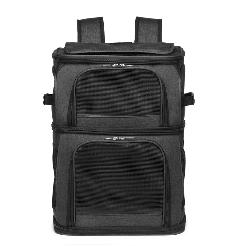 Imagem -05 - Dual Cabin Design Pet Carrier Backpack Portátil Durável Expansível Expansível Viagens Extrovertido Andando Gatos Cães