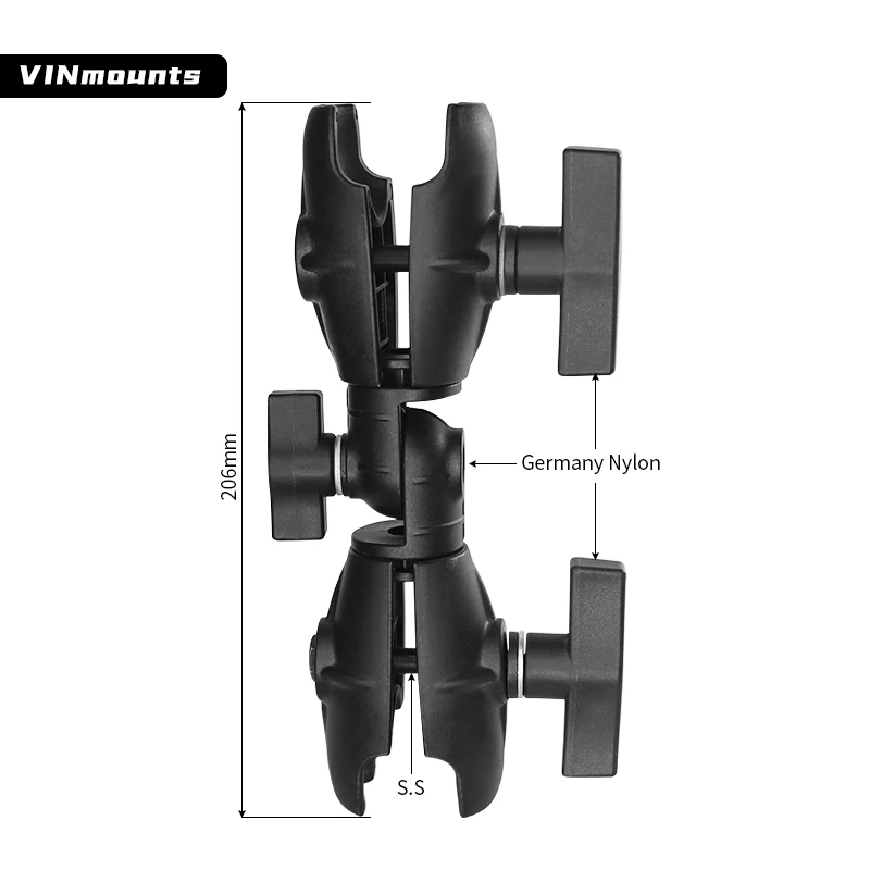 

VINmounts Composite Double Socket Swivel Arm,8.1''Length, Reinforced nylon copper,C size 1.5inch ball.RAM compatible VIN-C-DLG3A