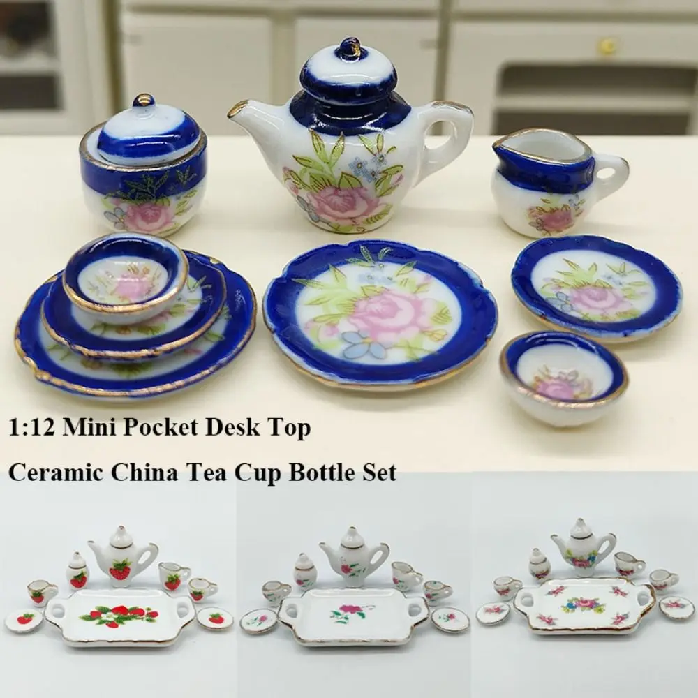 Mini Doll House Accessories Ceramic 9 Styles China Tea Cup Dollhouse Bottle Set for 1/6 BJD Doll/11.5