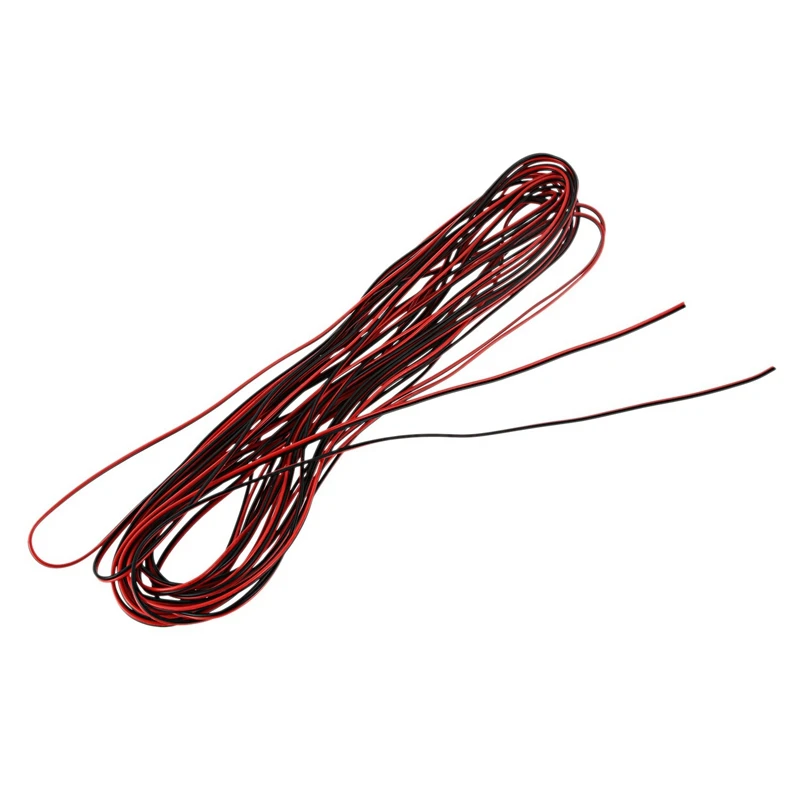 Hot 3X 22 Gauge 15M Red Black Zip Wire AWG Cable Power Ground Stranded Copper Car