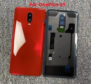 Bilashmart 6.41 Back Glass OnePlus 6T 1+ 6t A6010 A6013 Back Battery Cover Rear Door Housing Case With Camera lens+Adhesive