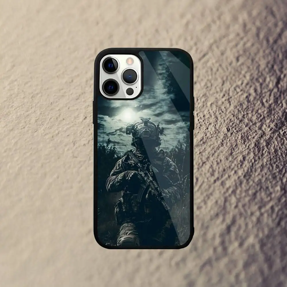 Etui na telefon z motywem sił specjalnych armii dla iPhone 16, 15, 14, 13, 12, 11, Pro, Max, Plus, Mini, SE Nowe, z obsługą magnetycznego ładowania bezprzewodowego Magsafe