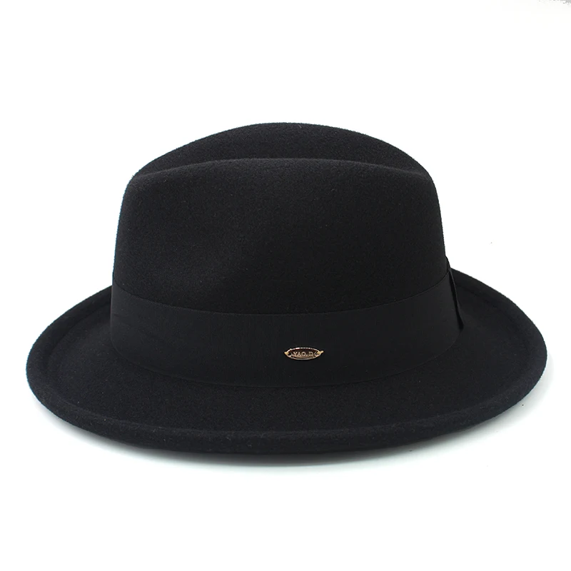 Men Women Wool Blend Classical Retro Fedora Hats Trilby Jazz Sunhat Street Style Caps Party Travel Outdoor Size US 7 1/4 UK L