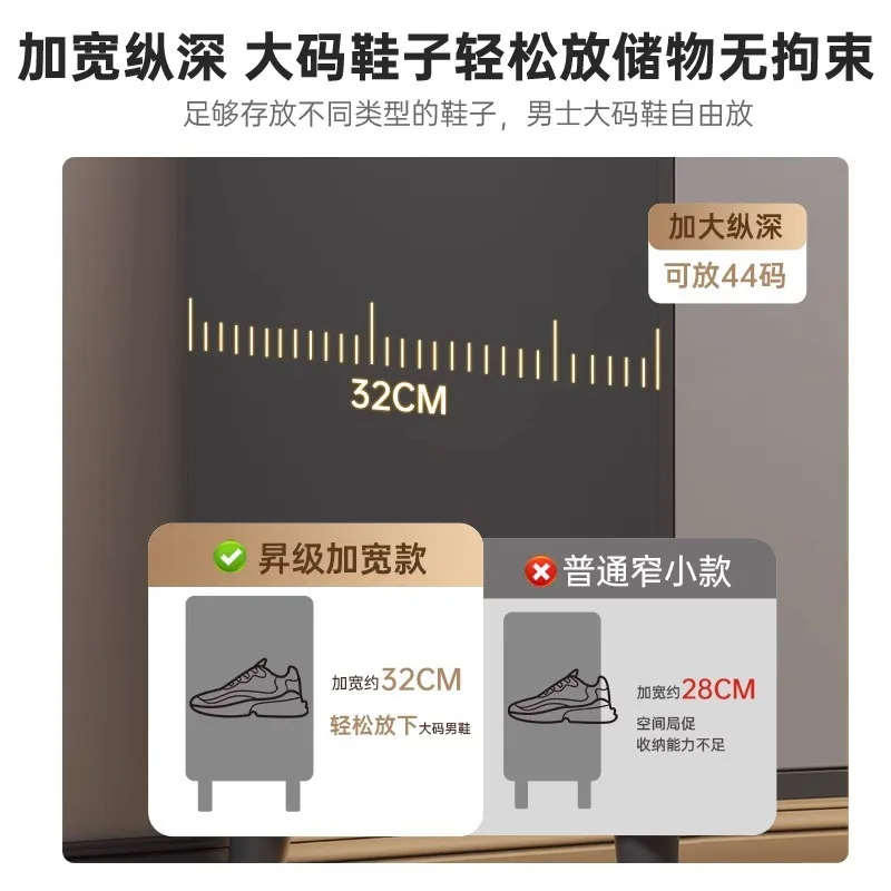 خزانة الأحذية باب منزلي 2025 شرفة داخلية جديدة خزانة متكاملة أرجل خشبية صلبة رف أحذية متعدد الطبقات #4