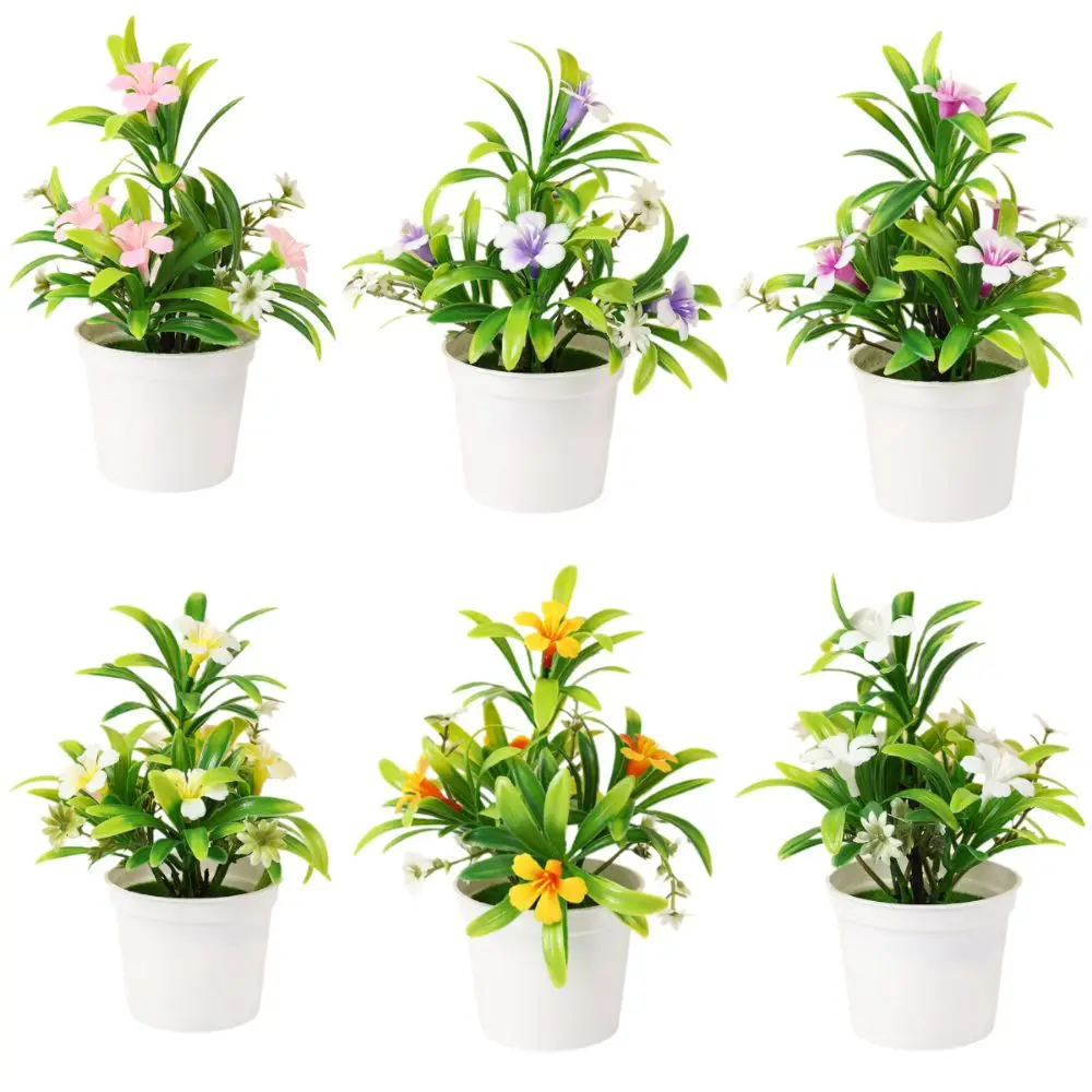 Mehrfarbige Morning Glory künstliche Topfpflanzen aus Kunststoff, Foto-Requisiten, Simulation Blumentopf, elegantes natürliches künstliches Bonsai-Geschenk