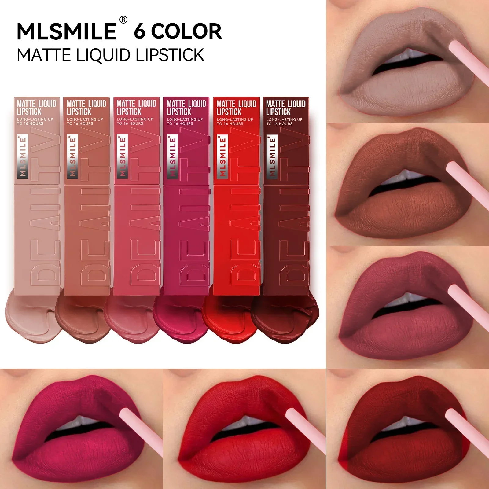 Lipstick Glossy Finish Lip Makeup Fashionable Girls Daily Use Creamy Matte Lip Stain Smudge-Proof Long Wearing Non-Stick Cup