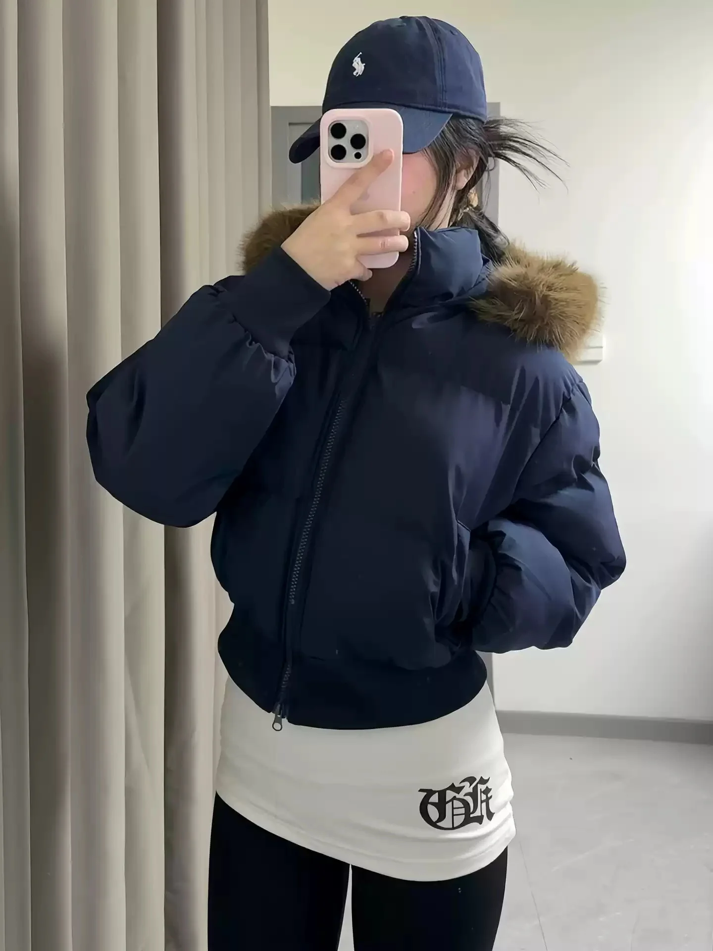 معطف نسائي من American Sle Retro Winter Cotton Jaet بياقة من الفرو الصناعي وغطاء للرأس للتخسيس معطف من ألياف البوليستر