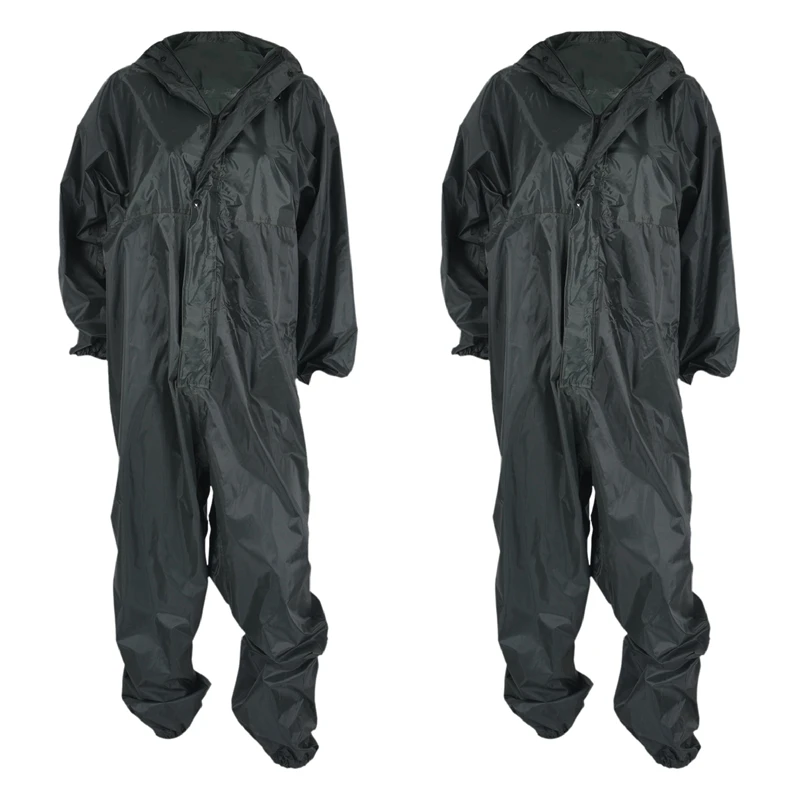 2X Fashion Motorcycle Raincoat /Conjoined Raincoat/Overalls Men And Women Fission Rain Suit Rain Coat XXL Armygreen