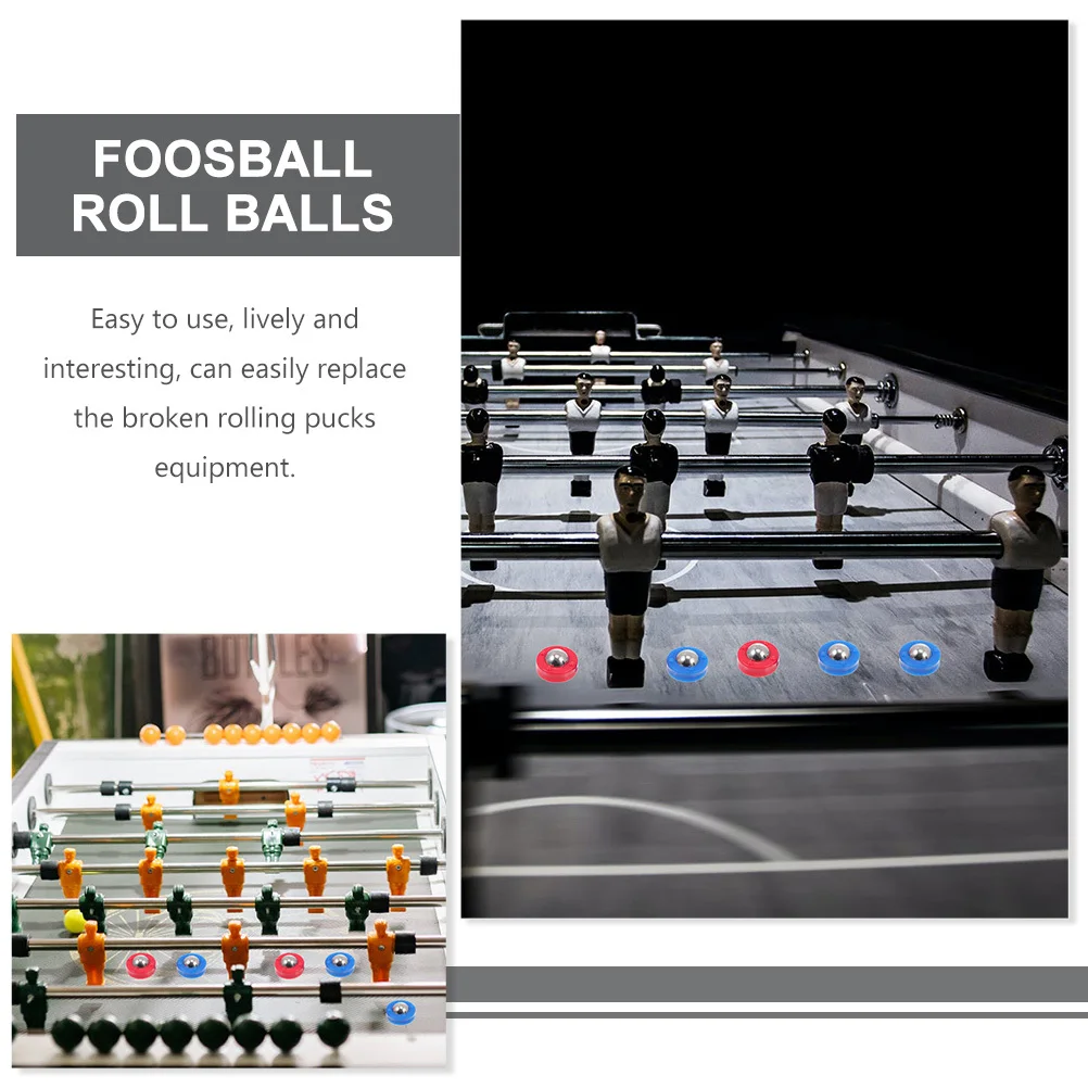 16 قطعة من ملحقات كرة القدم للطاولة، خرز متحرك بديل لتجعيد الشعر الصغير، بلاستيك فولاذي متين للعب الداخلي والخارجي #4