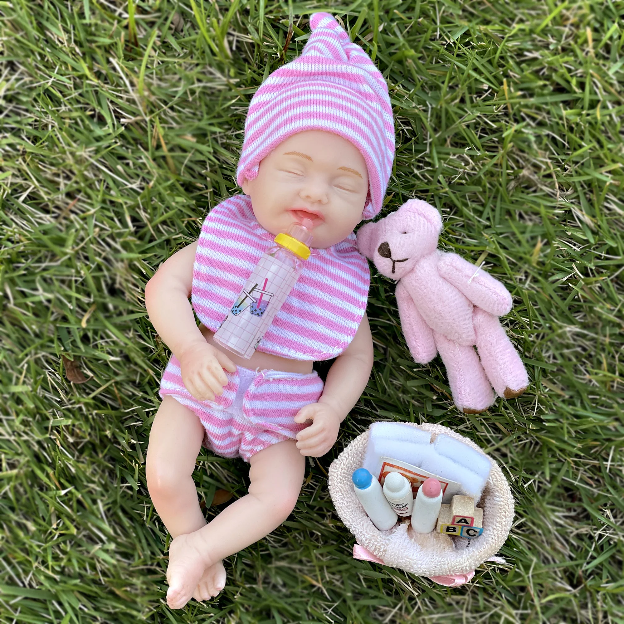 6 Inch Full Solid Silicone Bebe Reborn Doll Handmade Painted Cute Smile Baby Doll For Kids кукла реборн мальчик