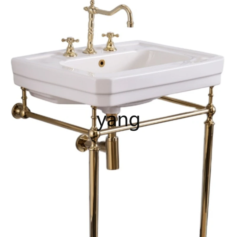 

CX Light Luxury Pure Copper Bracket Washbasin Simple Retro Bathroom Combination Basin