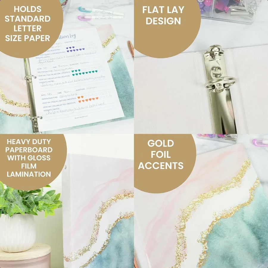 Raccoglitore alla moda a 3 anelli, 10 x 11,5, 1 pollice, credente al giorno dell'anello