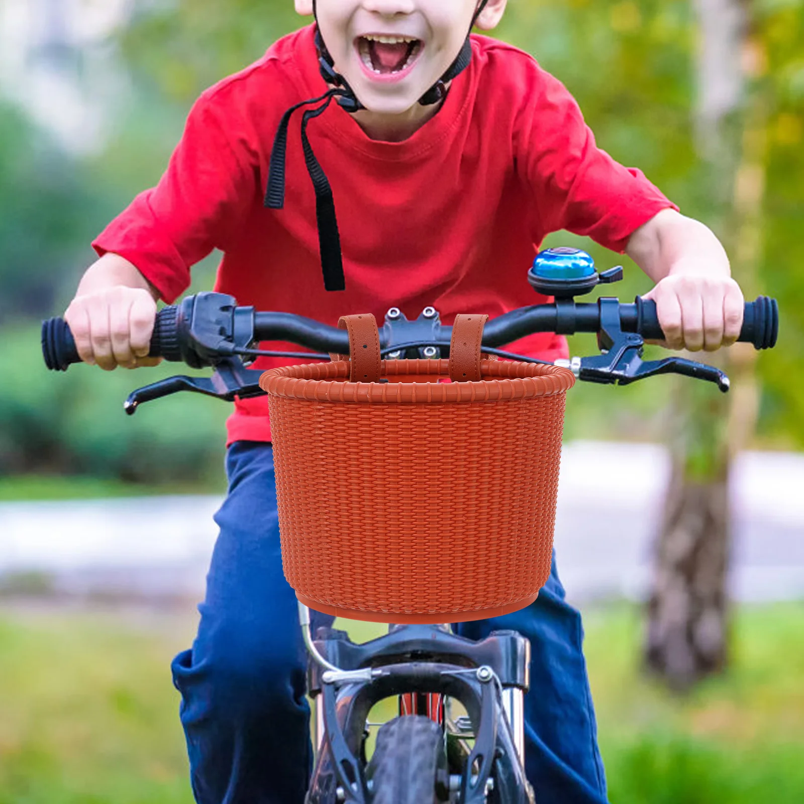 

Sturdy Kids Bicycle Front Basket With Fixed Straps Detachable Bike Basket For Scooter School Bag Storage Large Capacity Cycling