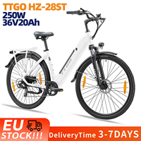 TTGO HZ-28ST Electric Bicycle,28 inch 250W Motor 36V20Ah Battery 25km/h 100km Max Range Electric Bike,Disc Brake Mountain Ebike