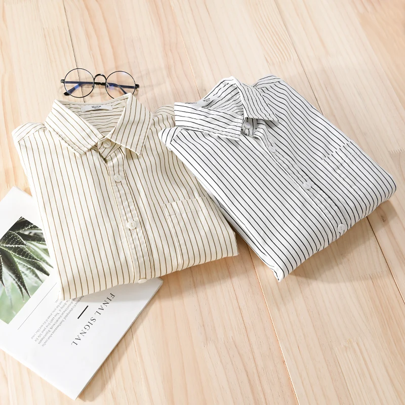 Italy Mens Casual Striped Long Sleeve Shirt 100% Cotton, Loose Fit Trendy Spring Autumn Workwear for Youth