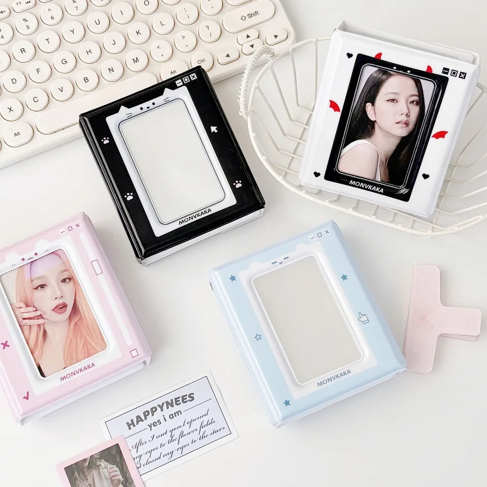 Koreańska wersja Ins Wind Pixel Cute Cartoon Envelope Card Pack A Grid Card Book Small Card Storage Book Polaroid Photo Album
