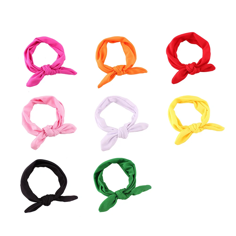 

8pcs Baby Girl Headbands Cotton Stretchy Newborn Infant Hair Accessories Elastic Bands Assorted Colors Photographic Props